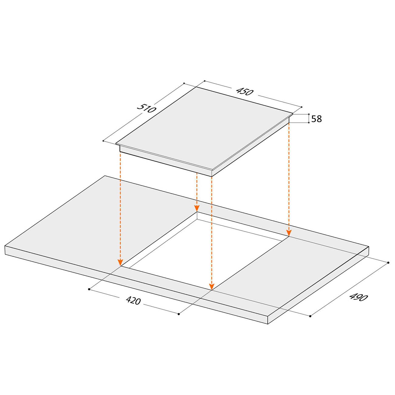 Встраиваемая индукционная панель независимая Hebermann HBKI 4530.1 B