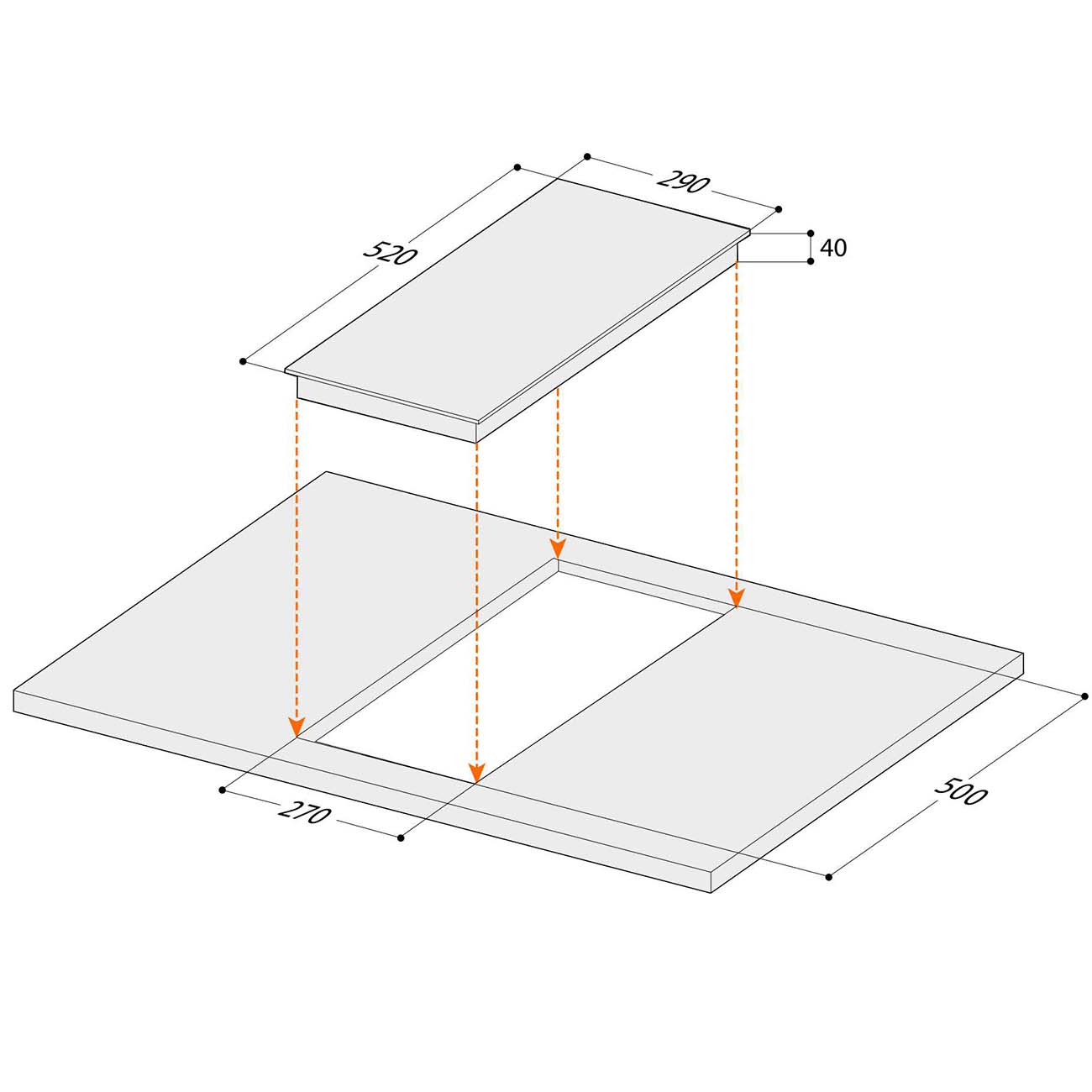 Встраиваемая электрическая панель Hebermann HBKC 3020.1 B