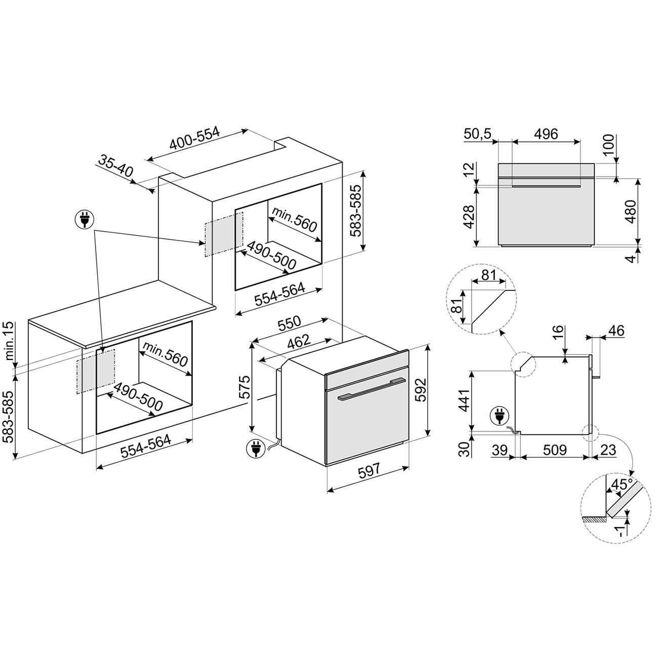 Электрический духовой шкаф Премиум Smeg SO6100S2N