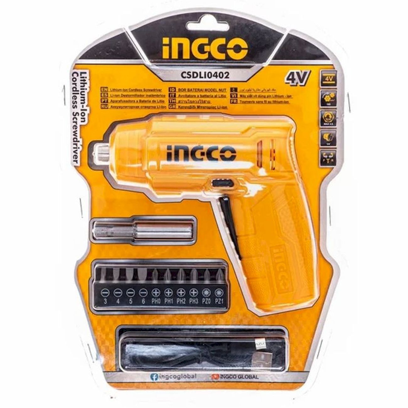 Отвертка аккумуляторная INGCO CSDLI0402