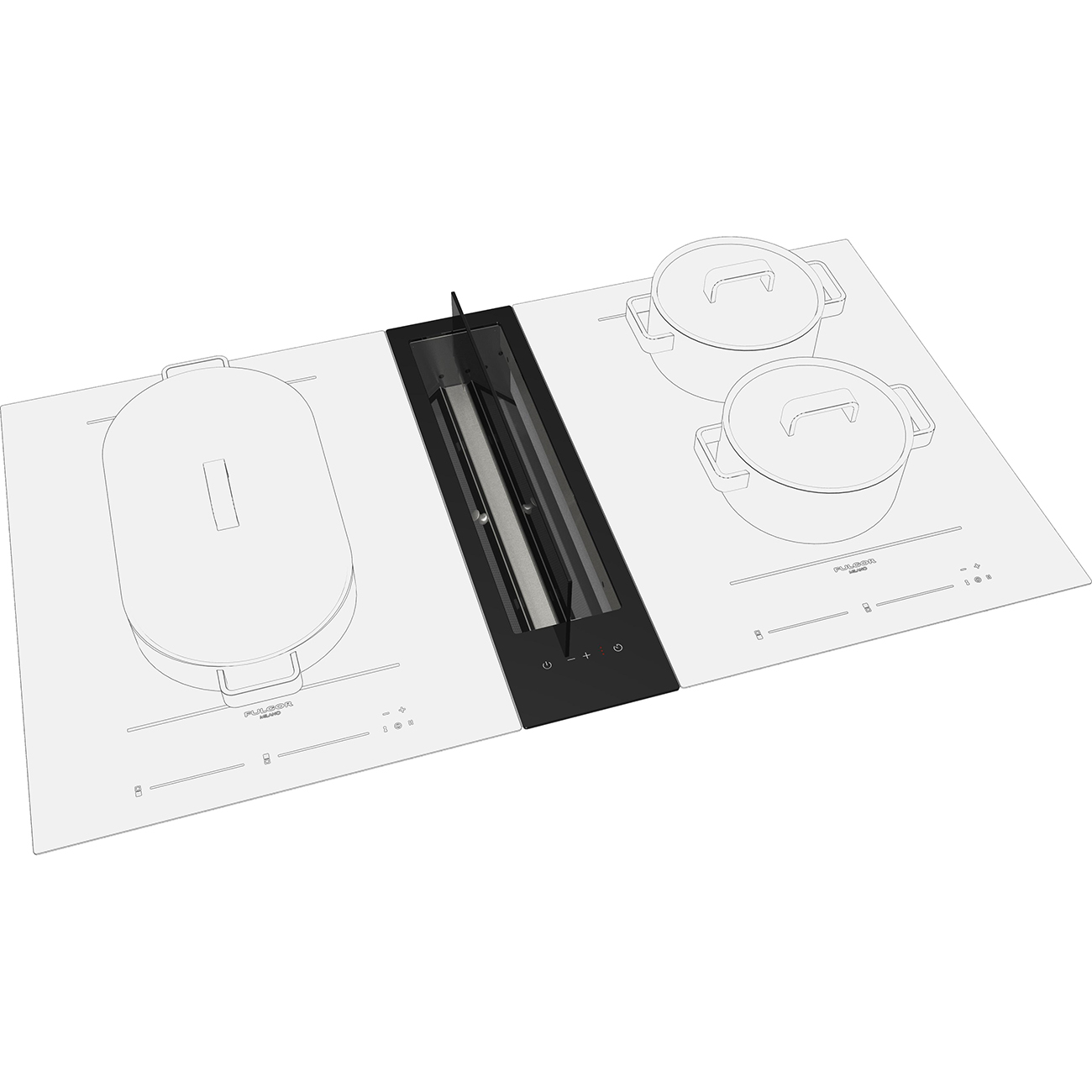 Встраиваемая вытяжка в столешницу Fulgor Milano FPHD 52 TS BK