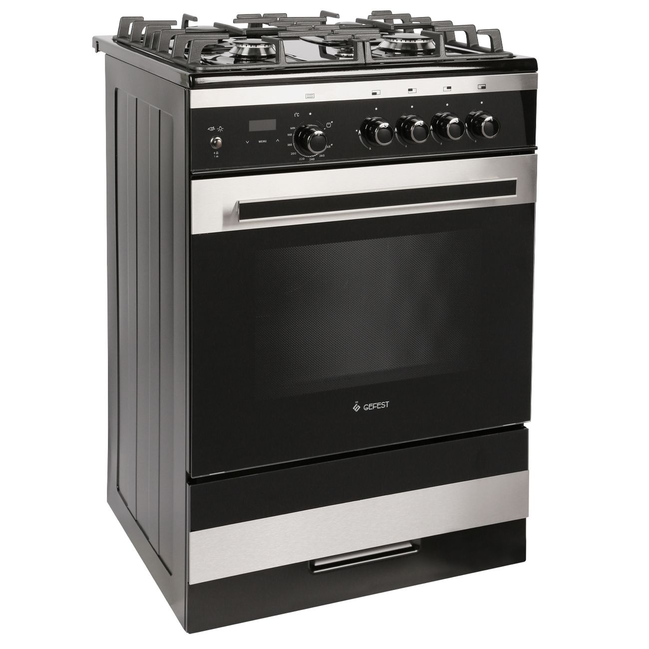 Газовая плита Gefest ПГ 6500-04 0169 черная/нержавеющая сталь