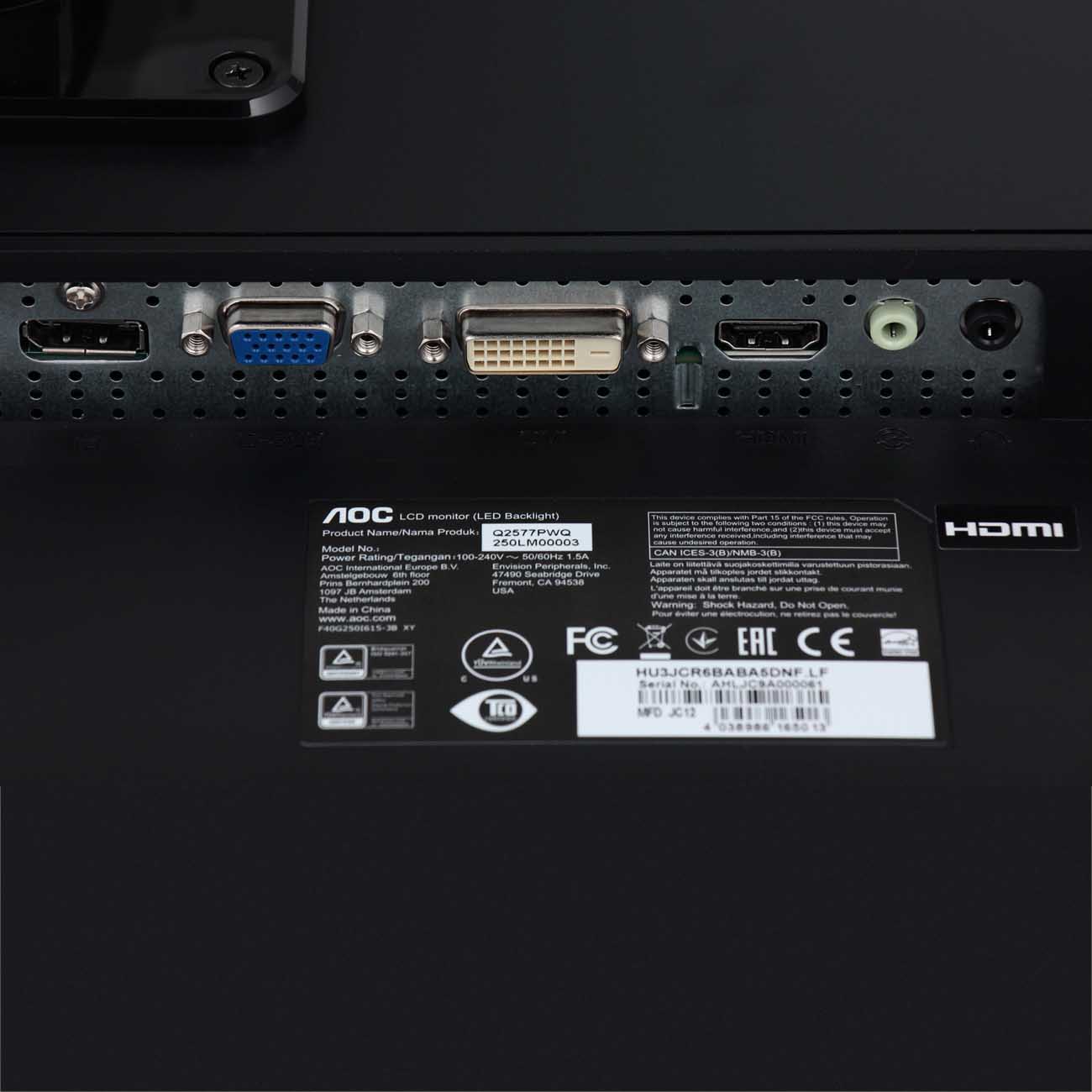 Монитор AOC 25"/IPS/2560x1440/60Гц/черный (Q2577PWQ)