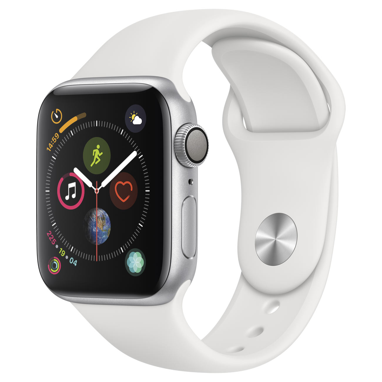 Смарт-часы Apple Watch Series 4 Sport 40mm Silver Aluminum Case with White Sport Band (MU642RU/A) фото