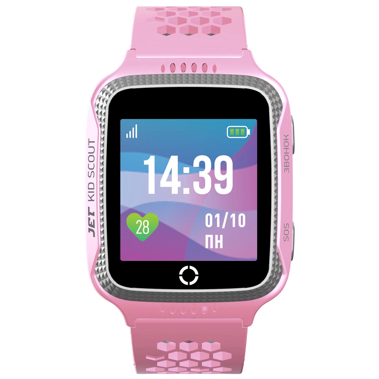 Часы с GPS трекером Jet Kid Scout Grey/розовый