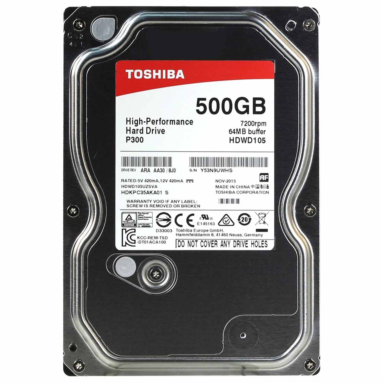 Портативный USB диск (внутренний HDD) Toshiba 500GB P300 HDWD105UZSVA