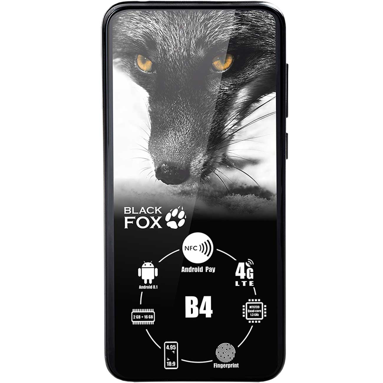 Смартфон черный Fox B4 черный