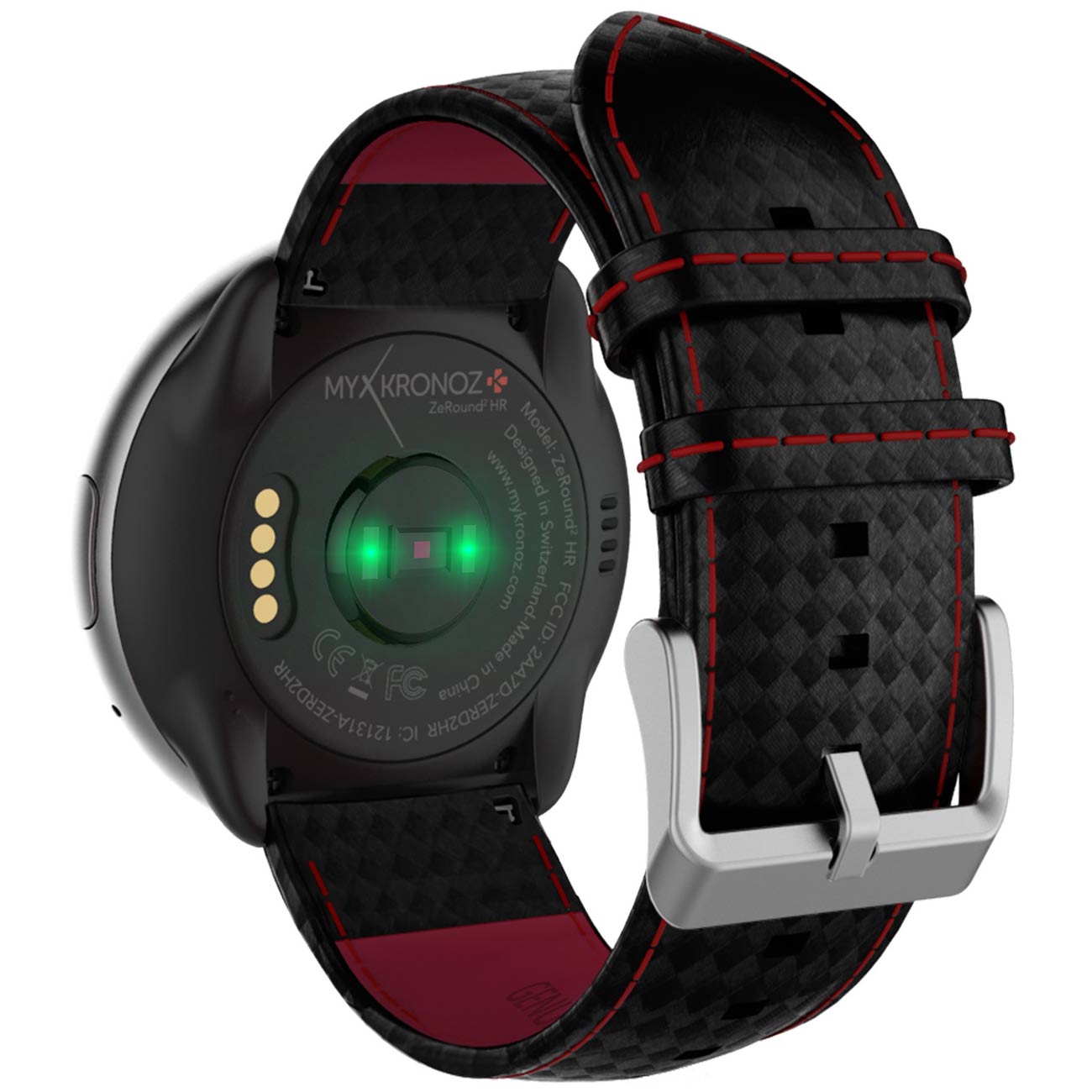Смарт-часы MyKronoz ZeRound2HR Premium Silver Black Carbon Band