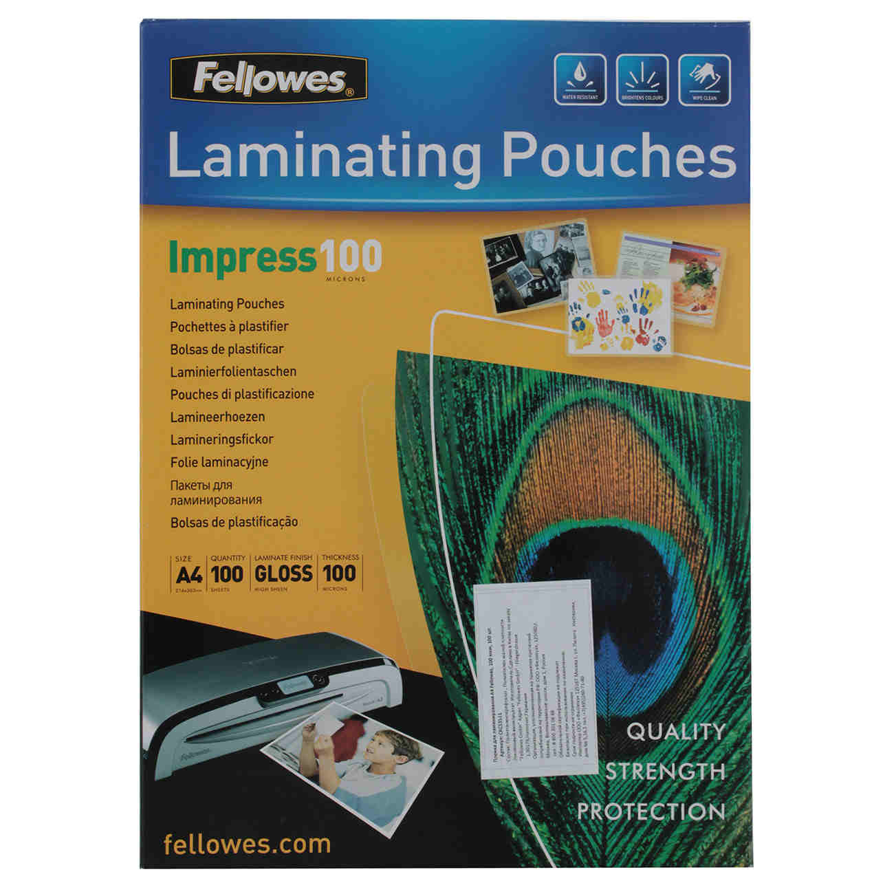 Плёнка для ламинирования Fellowes A4 100 мкм, 100 шт.