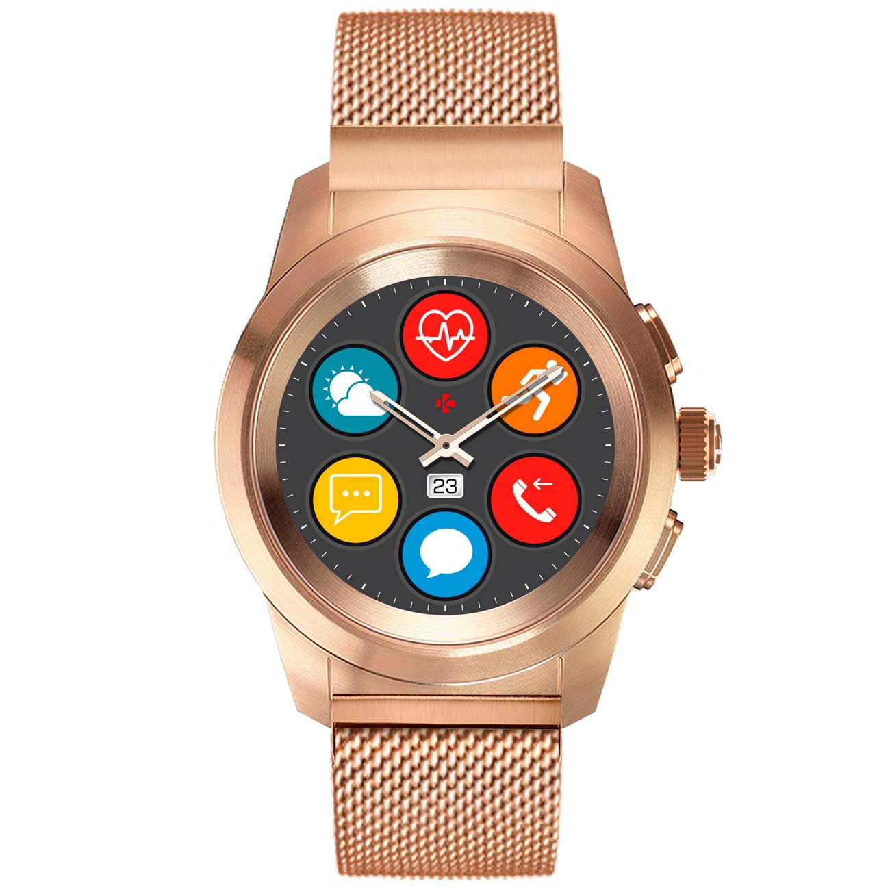 Смарт-часы MyKronoz ZeTime Petite Elite Brushed розово-золотой Milanese