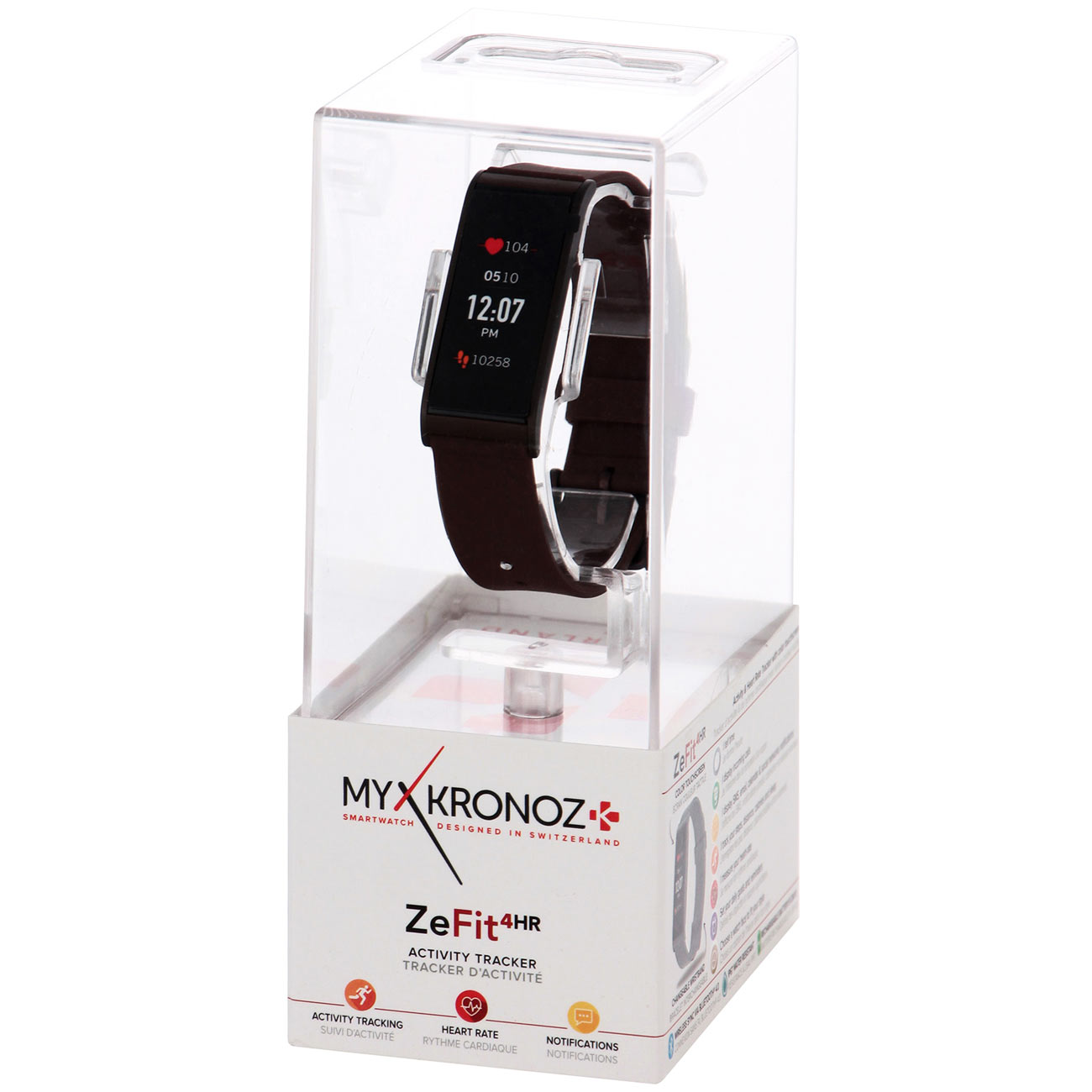 Фитнес-браслет MyKronoz ZeFit4HR коричневый/коричневый