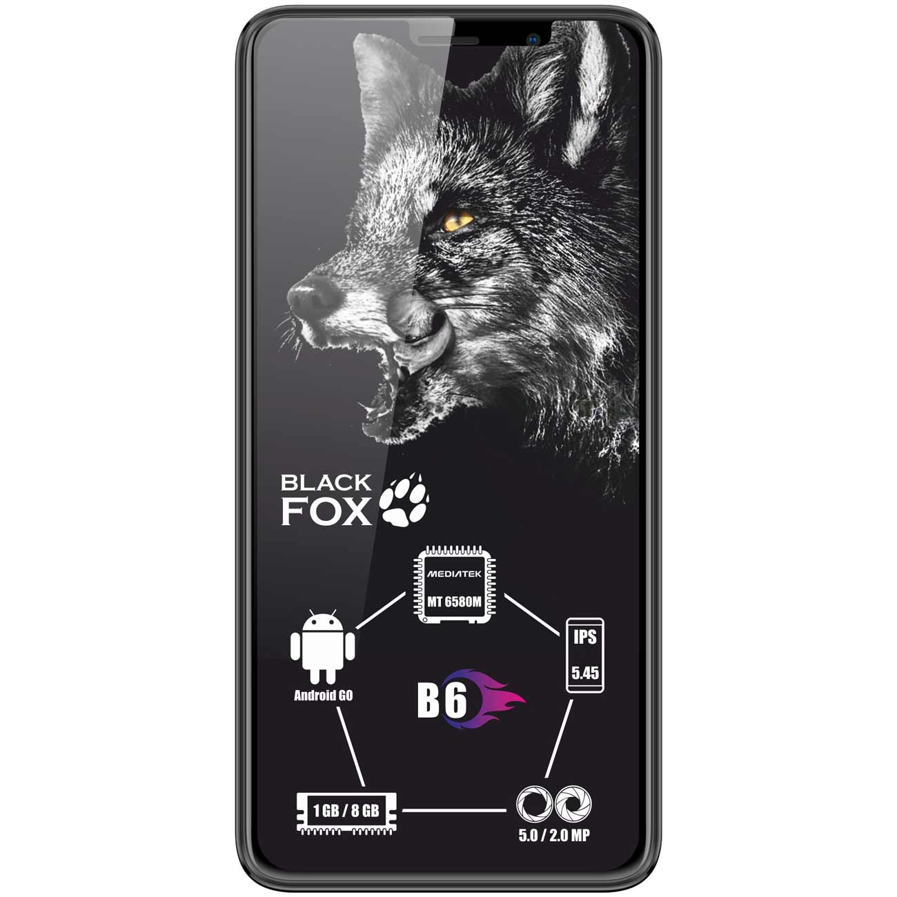Смартфон черный Fox B6 черный