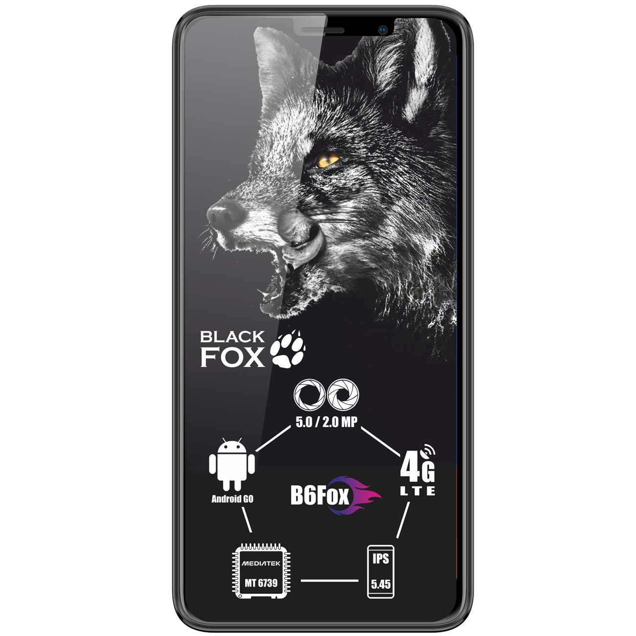 Смартфон черный Fox B6 черный