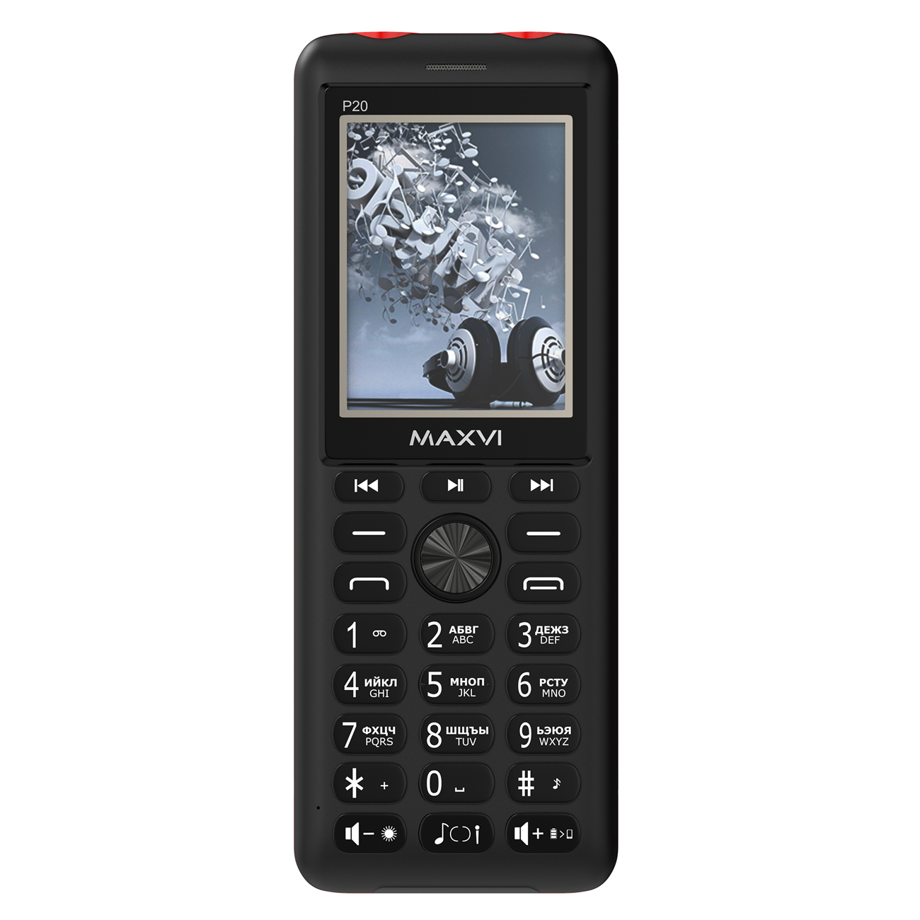 Мобильный телефон Maxvi P20 Black/красный