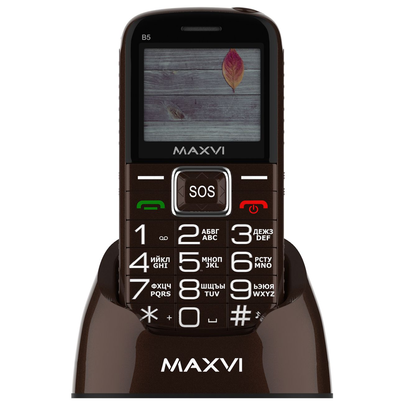 Мобильный телефон Maxvi B5 коричневый фото