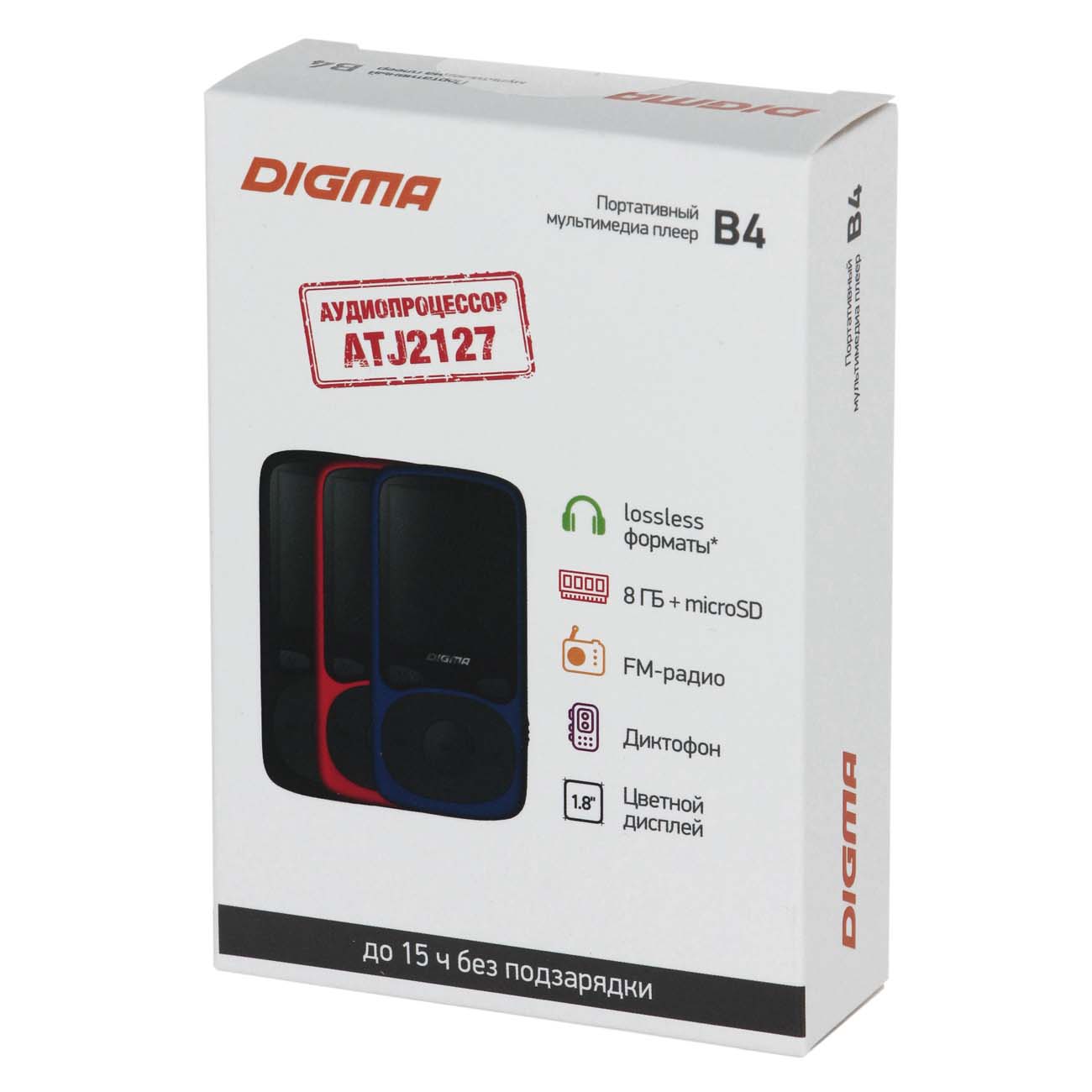 Портативный медиаплеер Digma B4 красный