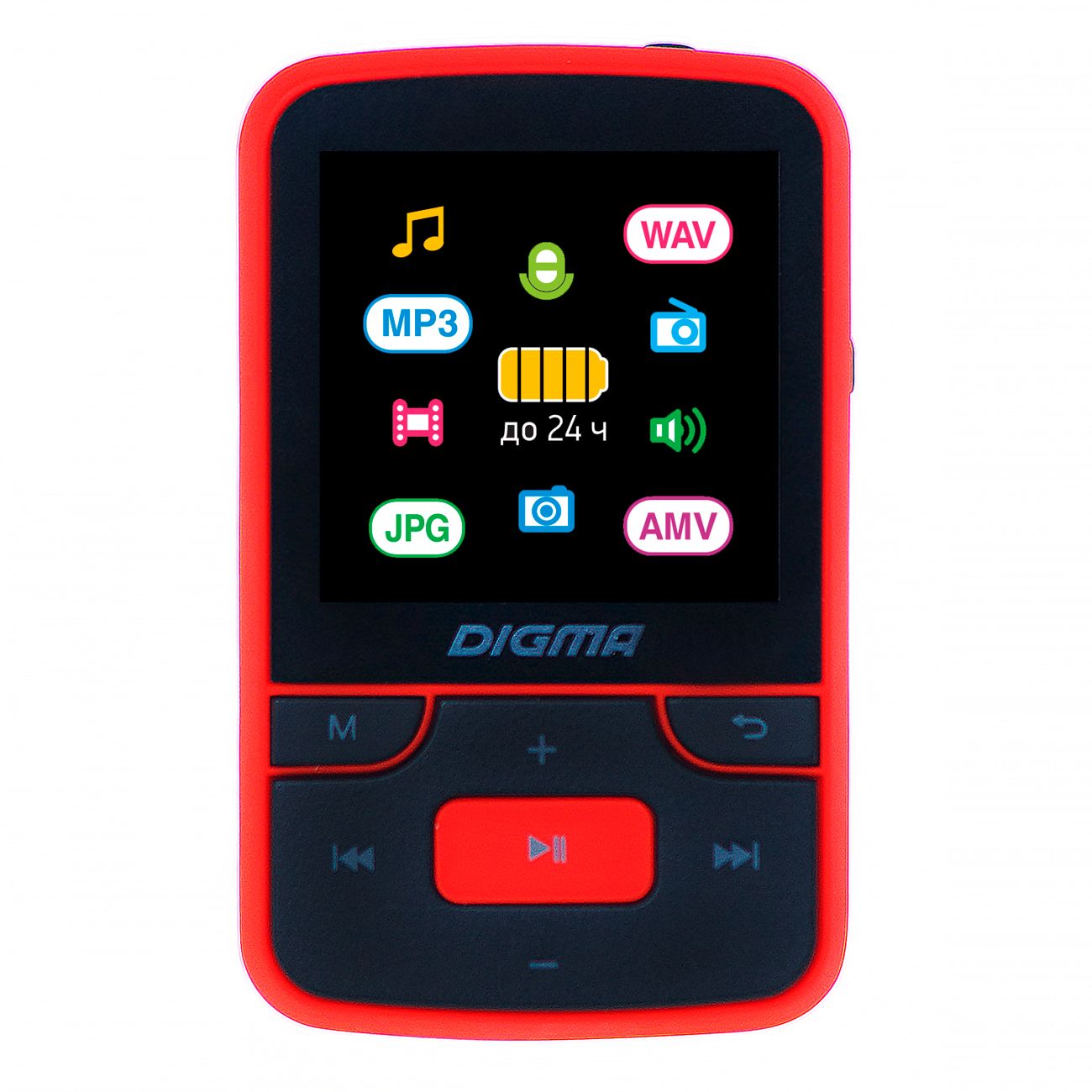 Портативный медиаплеер Digma T4 Black/красный