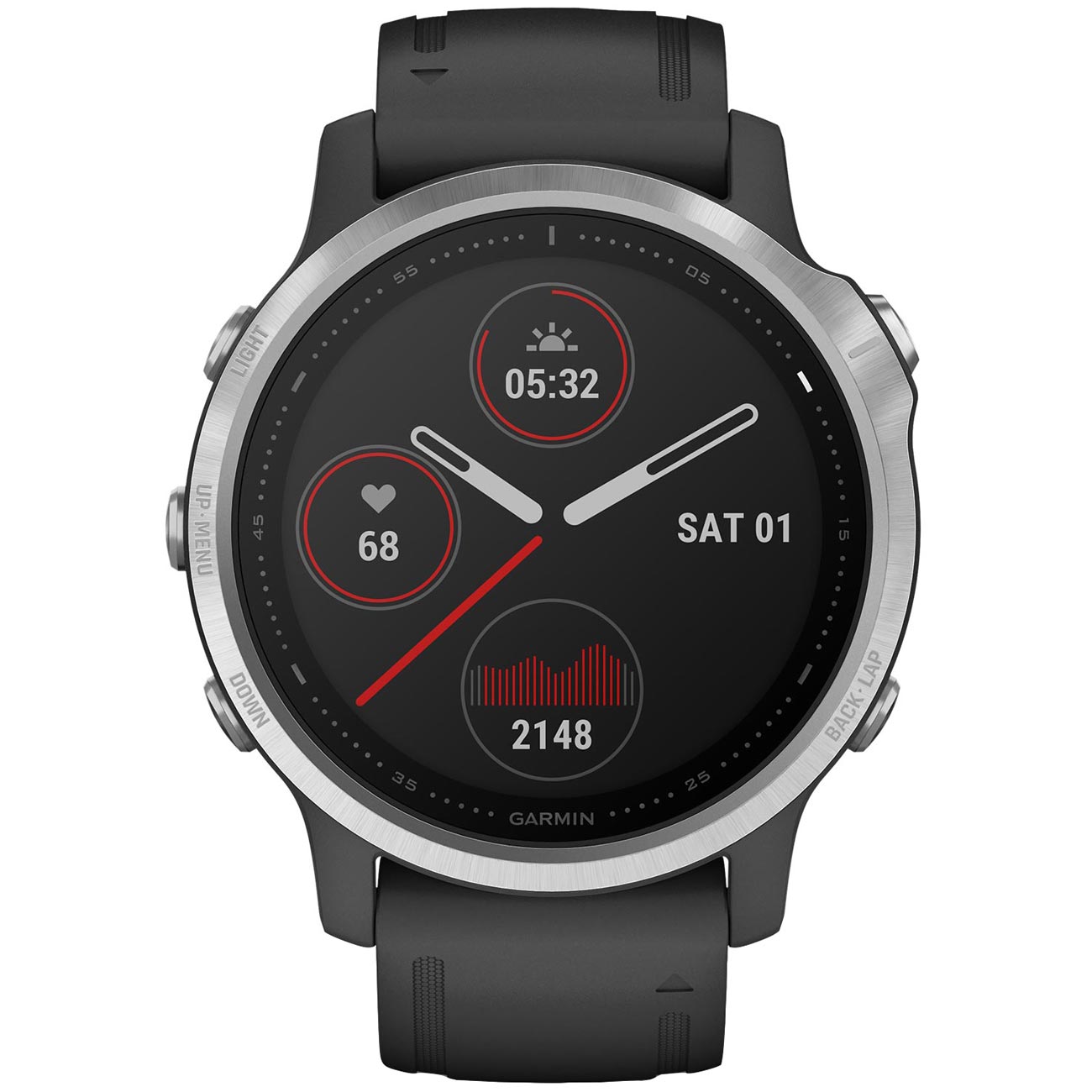 Спортивные часы Garmin Fenix 6S Silver/черный