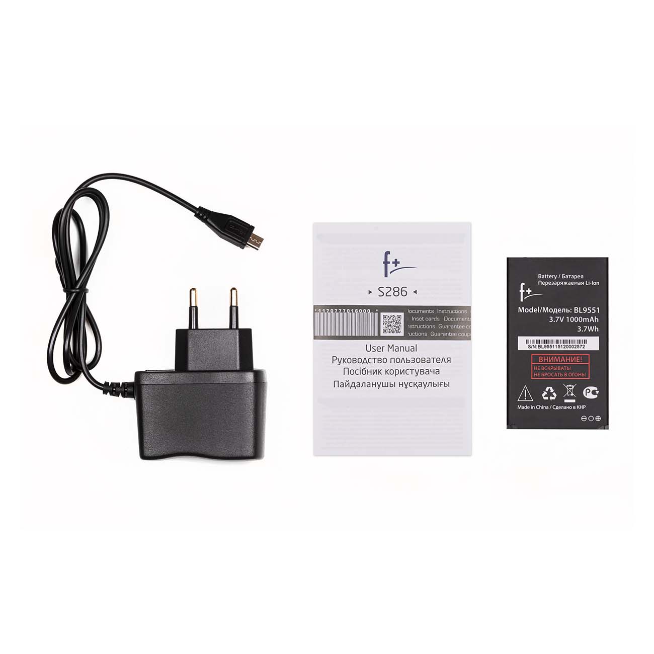 Мобильный телефон F+ S286 серебристый