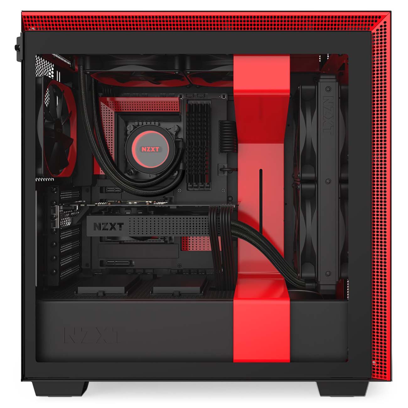 Корпус для компьютера NZXT H710 Mid Tower Black/Red (CA-H710B-BR)