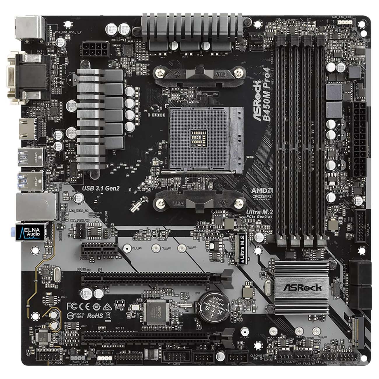 Материнская плата ASRock B450M PRO4 фото
