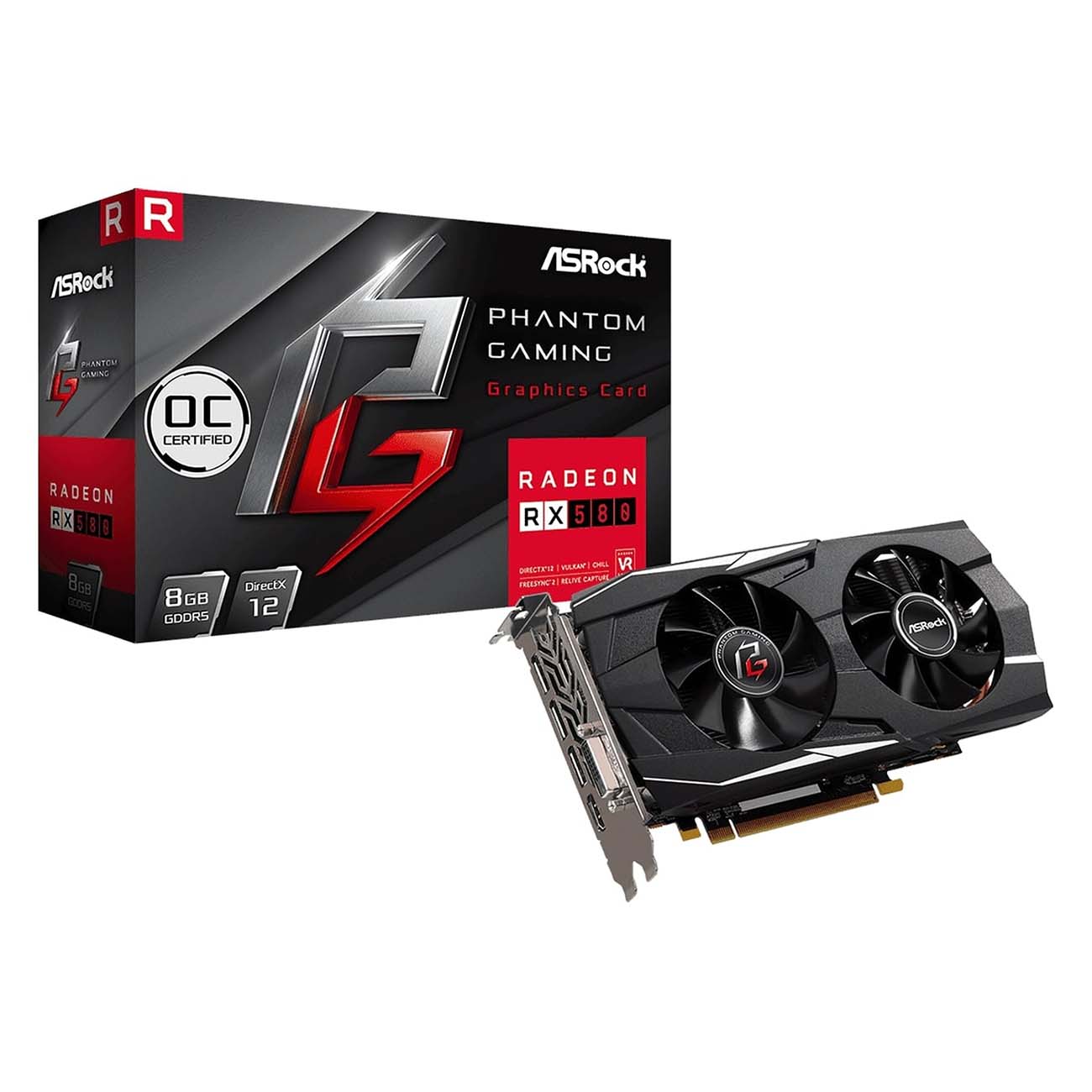 Видеокарта ASRock Phantom Gaming D RADEON RX580 8G OC