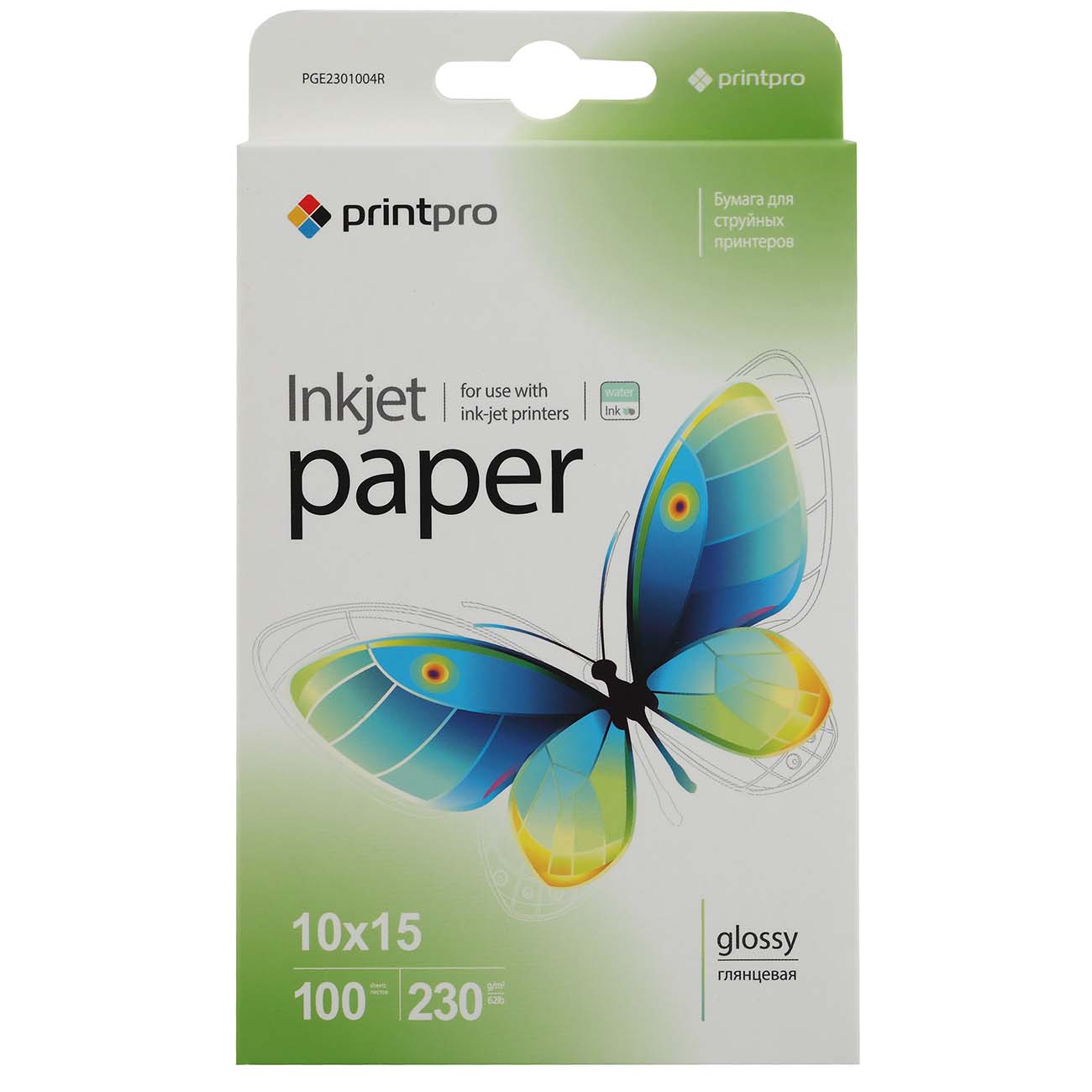 Фотобумага для принтера PrintPro Glossy 230g/m, 10x15 (PGE2301004R)