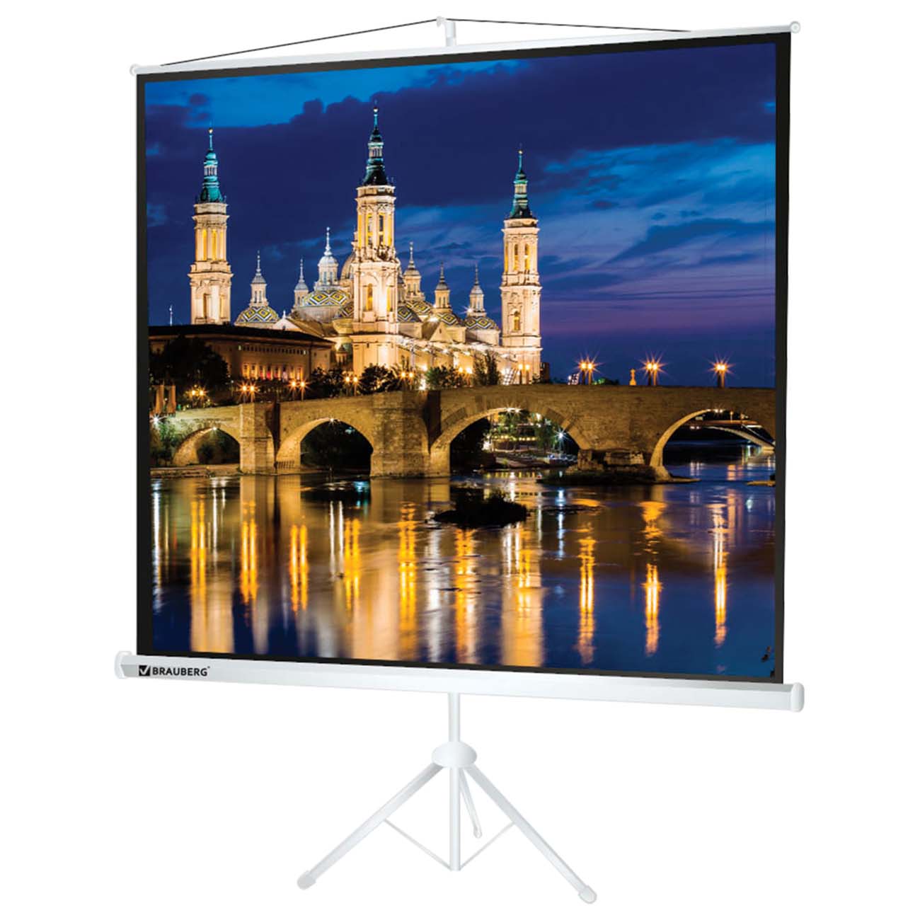 Экран для видеопроектора Brauberg на треноге 180х180см (236730)