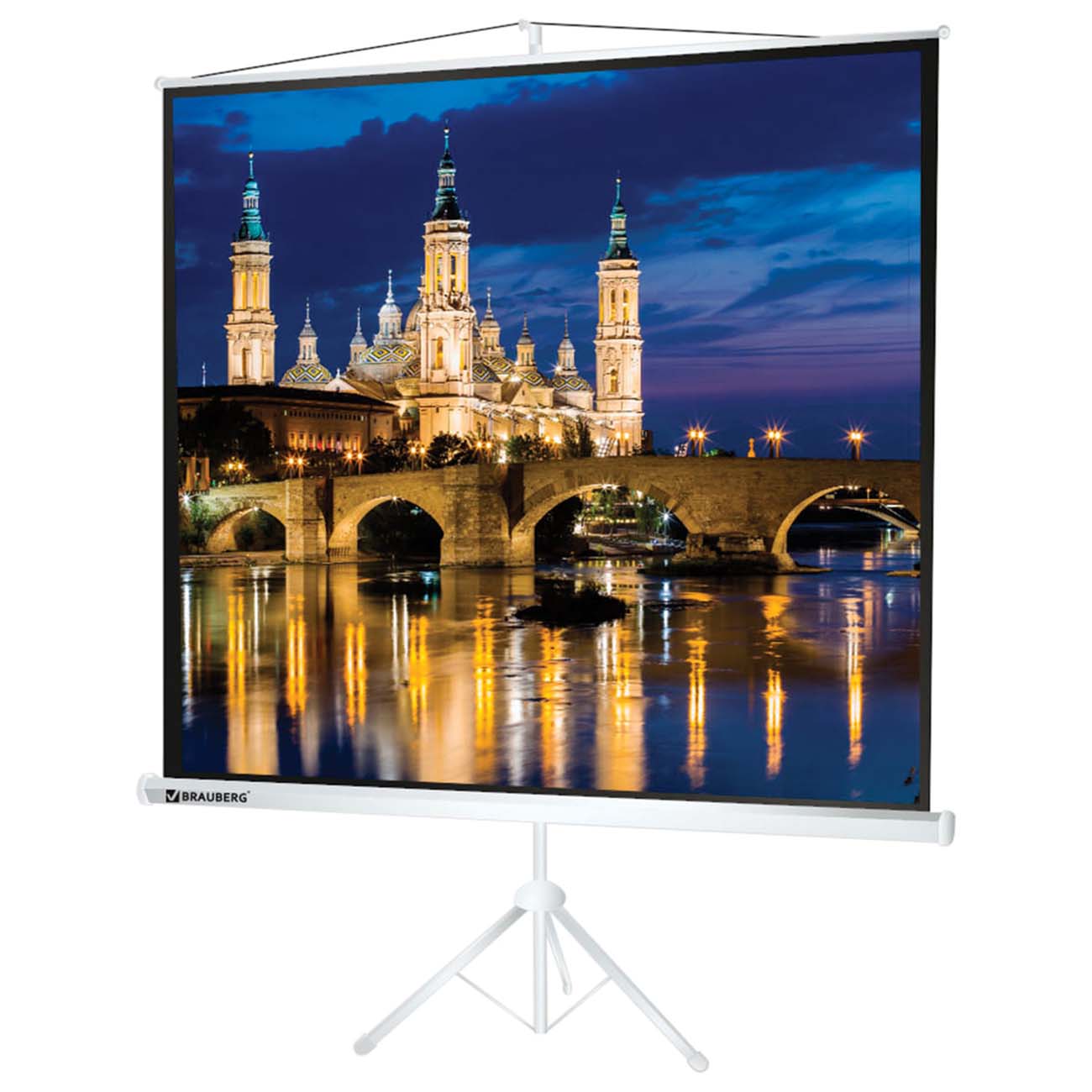 Экран для видеопроектора Brauberg на треноге 200х200см (236731)