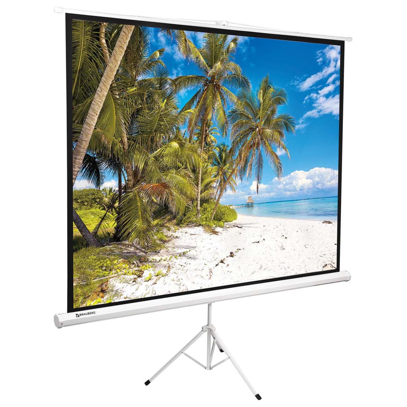 Экран для видеопроектора Brauberg на треноге 150х200см (236732)