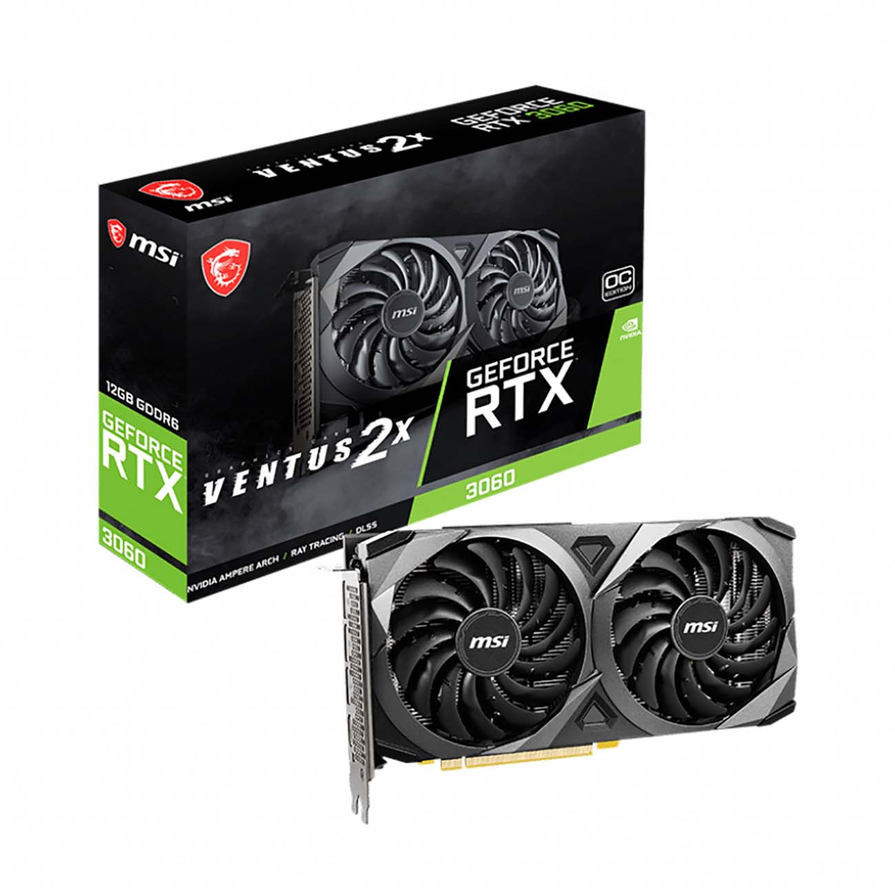 Видеокарта MSI NVIDIA GeForce RTX 3060 VENTUS 2X OC 12GB (RTX 3060 VENTUS 2X 12G OC)