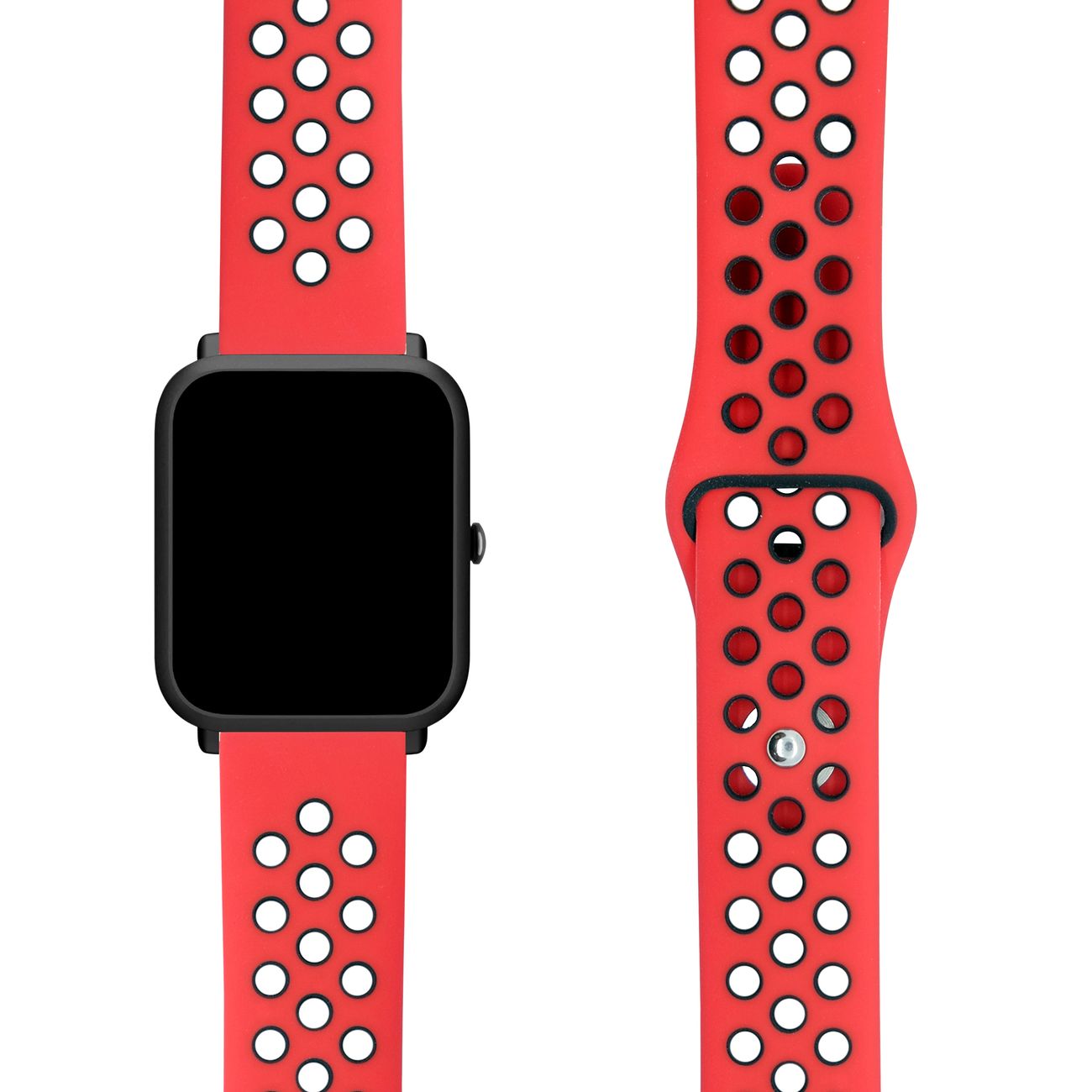 Универсальный силиконовый ремешок для часов 20 mm LYAMBDA ALIOTH DS-GS-03-20-RD Red/Black