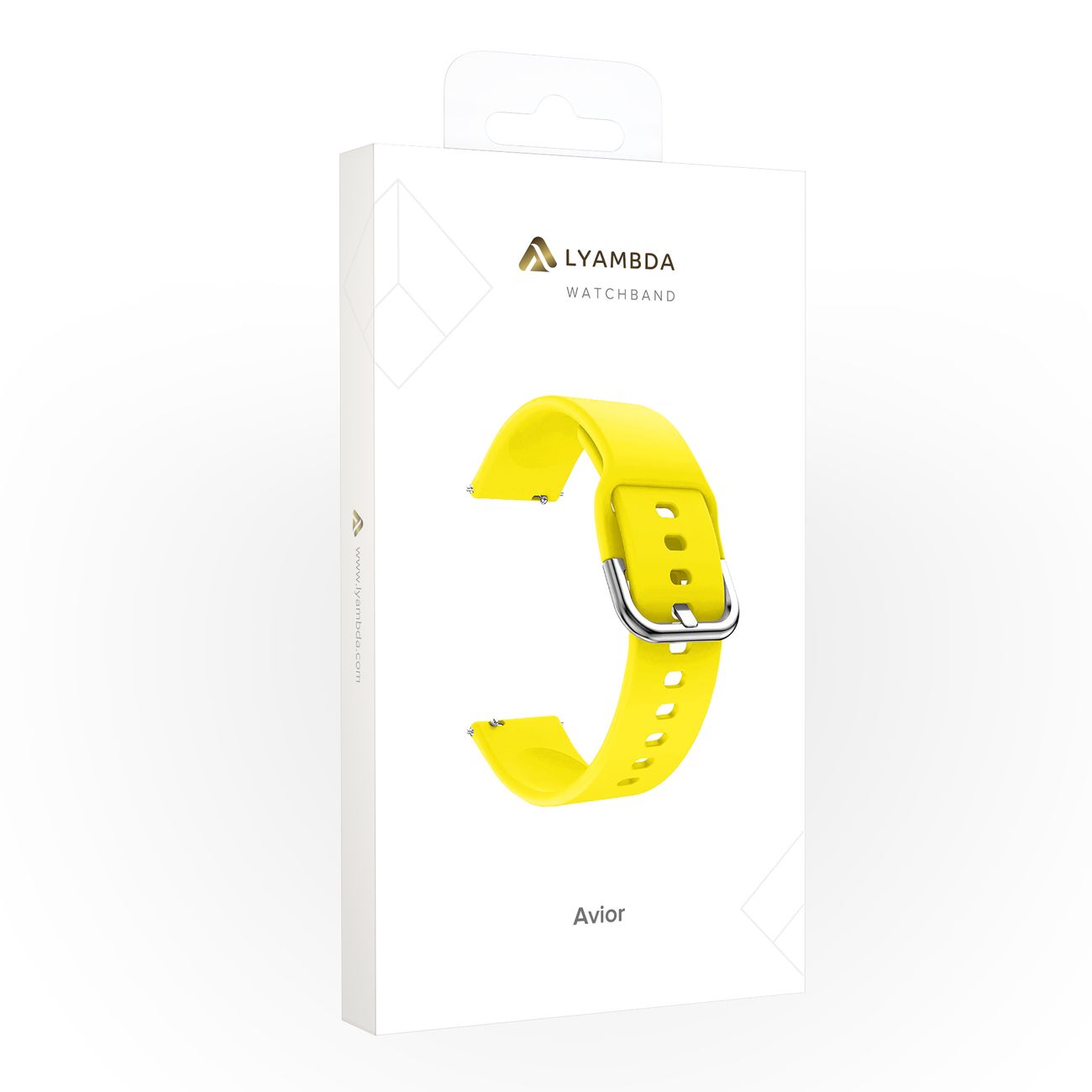 Универсальный силиконовый ремешок для часов 20 mm LYAMBDA AVIOR DSJ-11-04T-20-YL Yellow