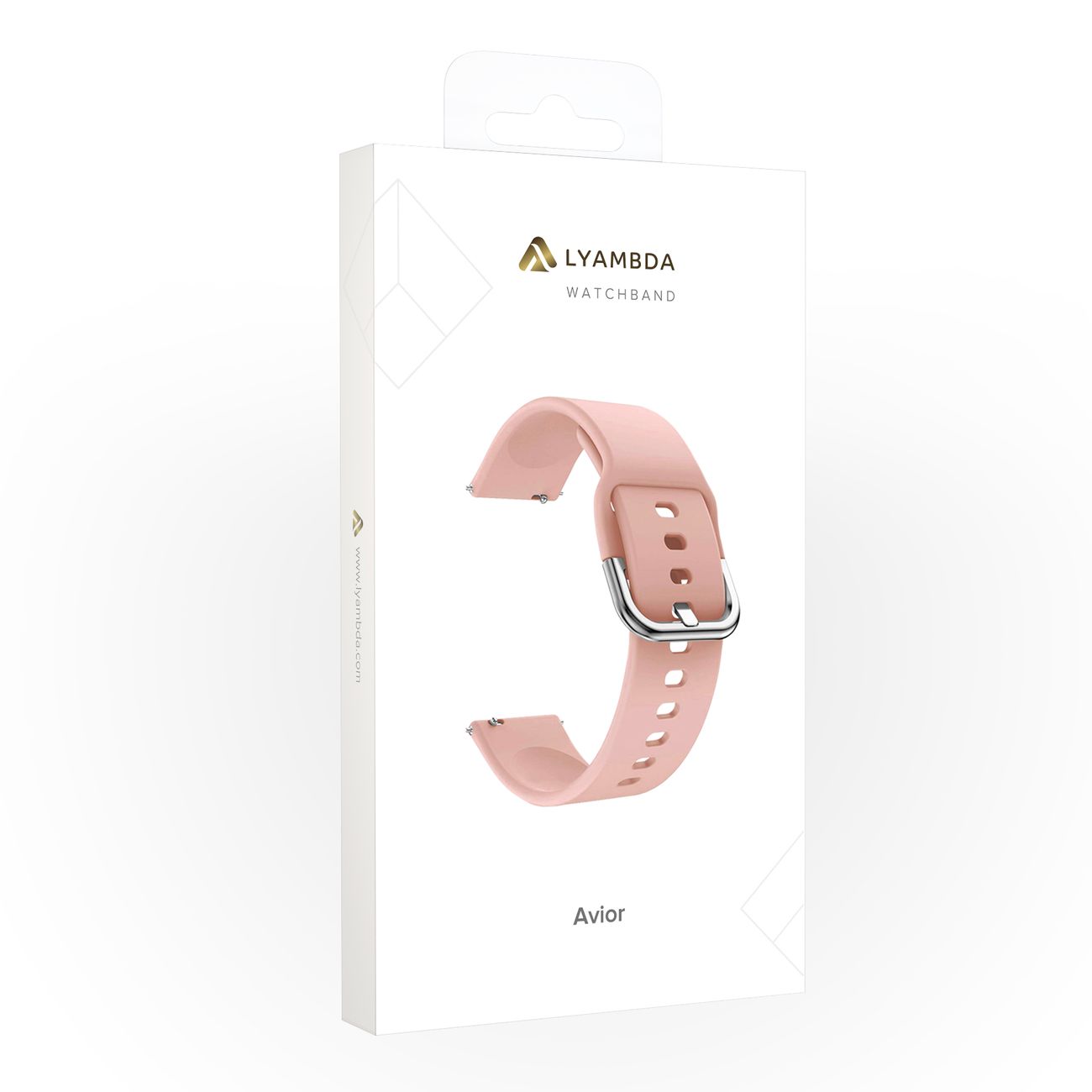 Универсальный силиконовый ремешок для часов 22 mm LYAMBDA AVIOR DSJ-11-05T-22-LP Light pink