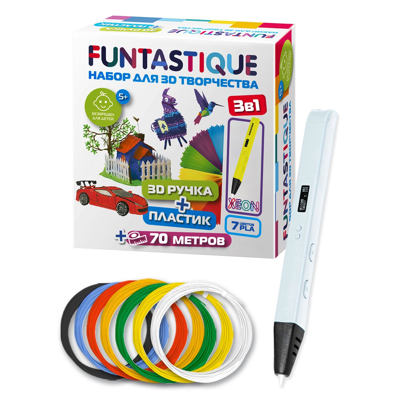 3D-ручка Набор Funtastique RP800A WH-PLA-7 фото