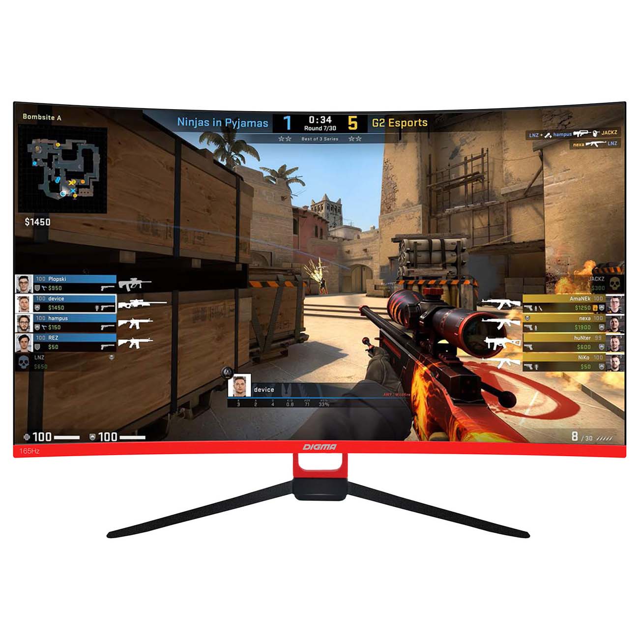 Монитор игровой Digma Gaming 31.5" VA черный DM-MONG3210