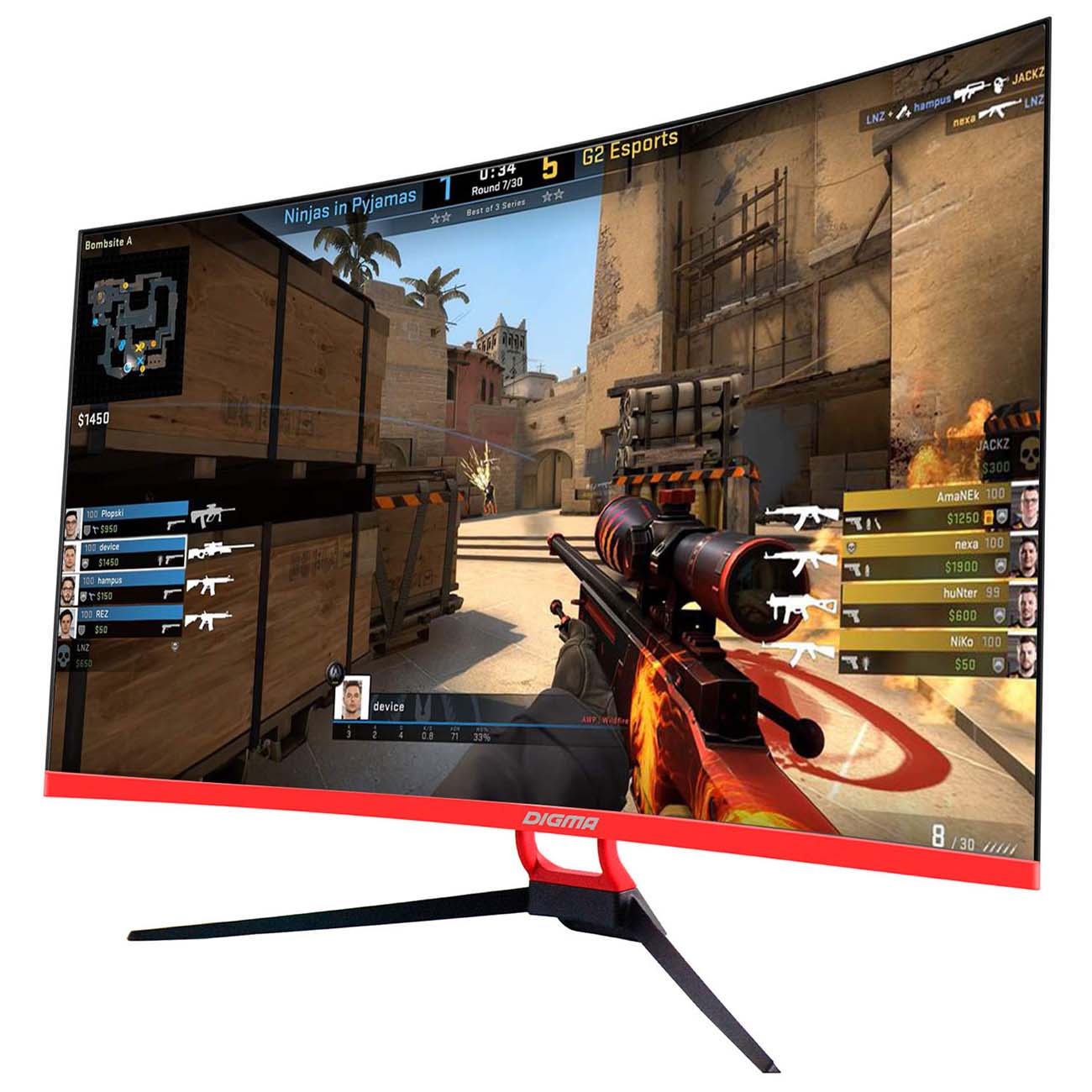 Монитор игровой Digma Gaming 31.5" VA черный DM-MONG3210