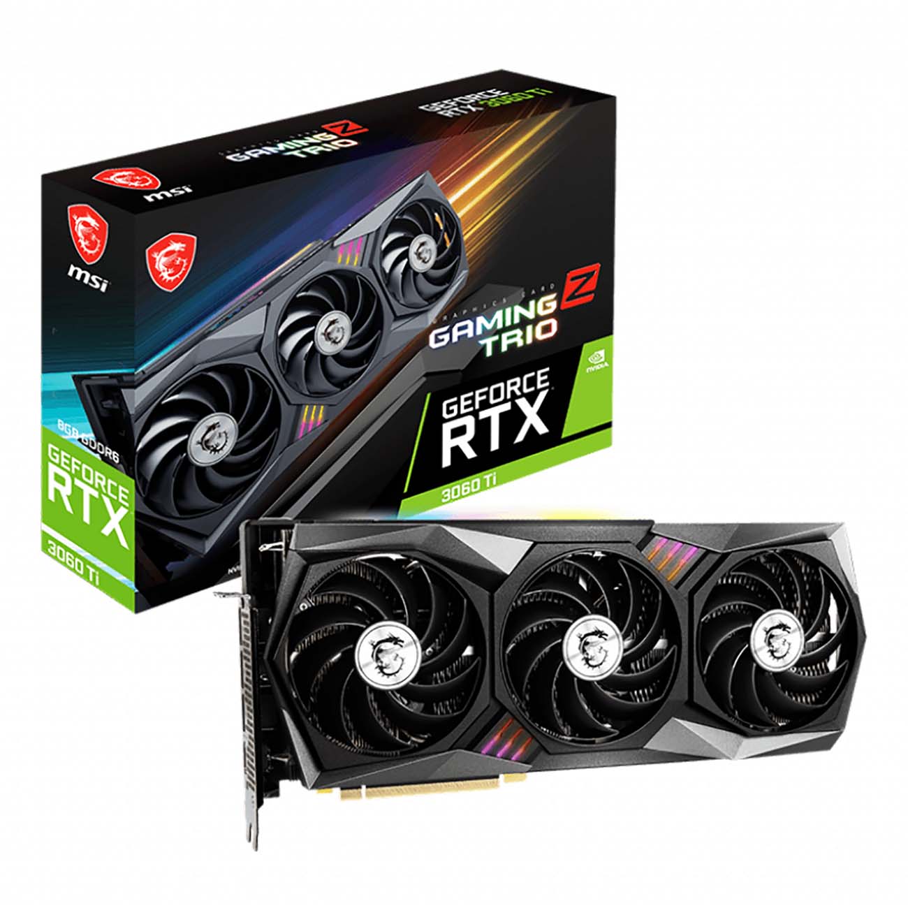 Видеокарта MSI GeForce RTX 3060 TI GAMING Z TRIO 8G LHR