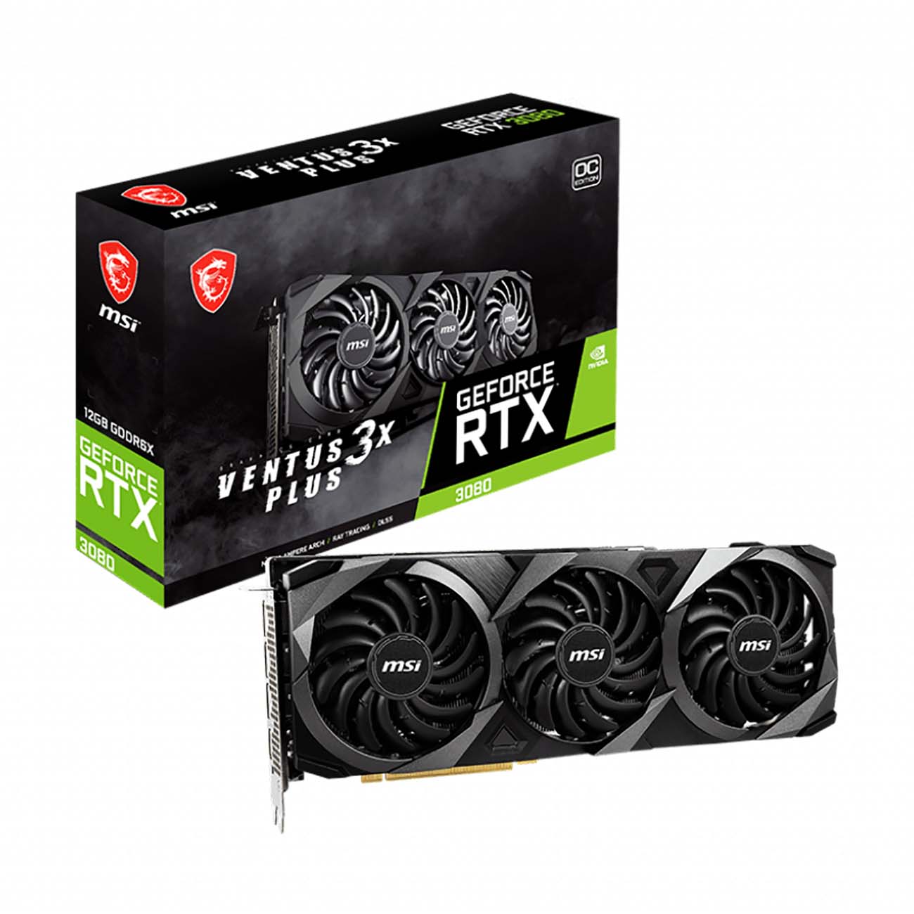 Видеокарта MSI GeForce RTX 3080 VENTUS 3X PLUS 12GB OC LHR