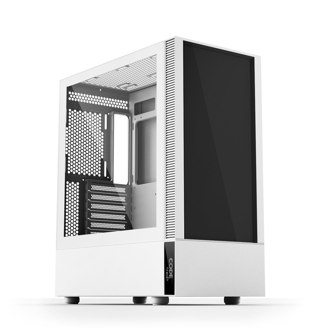 Корпус для компьютера Code GC-LX2 , закаленное стекло, ARGB, белый