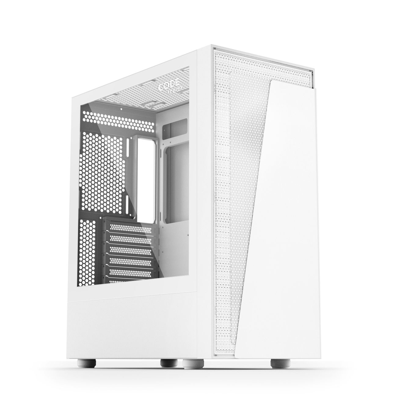 Корпус для компьютера Code GC-LX3 , закаленное стекло, ARGB, белый