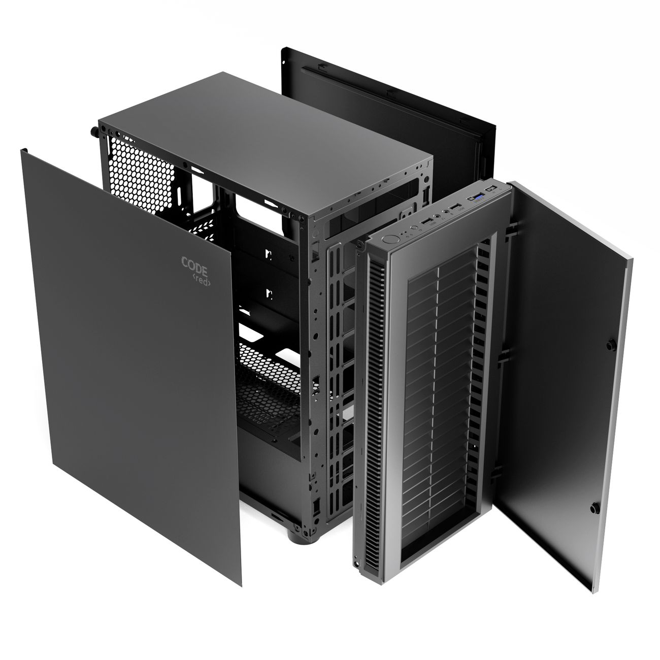 Корпус для компьютера Code GC-MX3, шумоподавляющее покрытие, черный