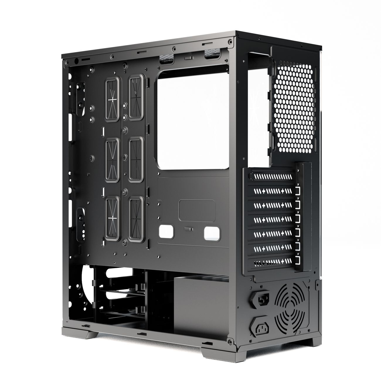 Корпус для компьютера Code GC-MX4, закаленное стекло, ARGB, черный