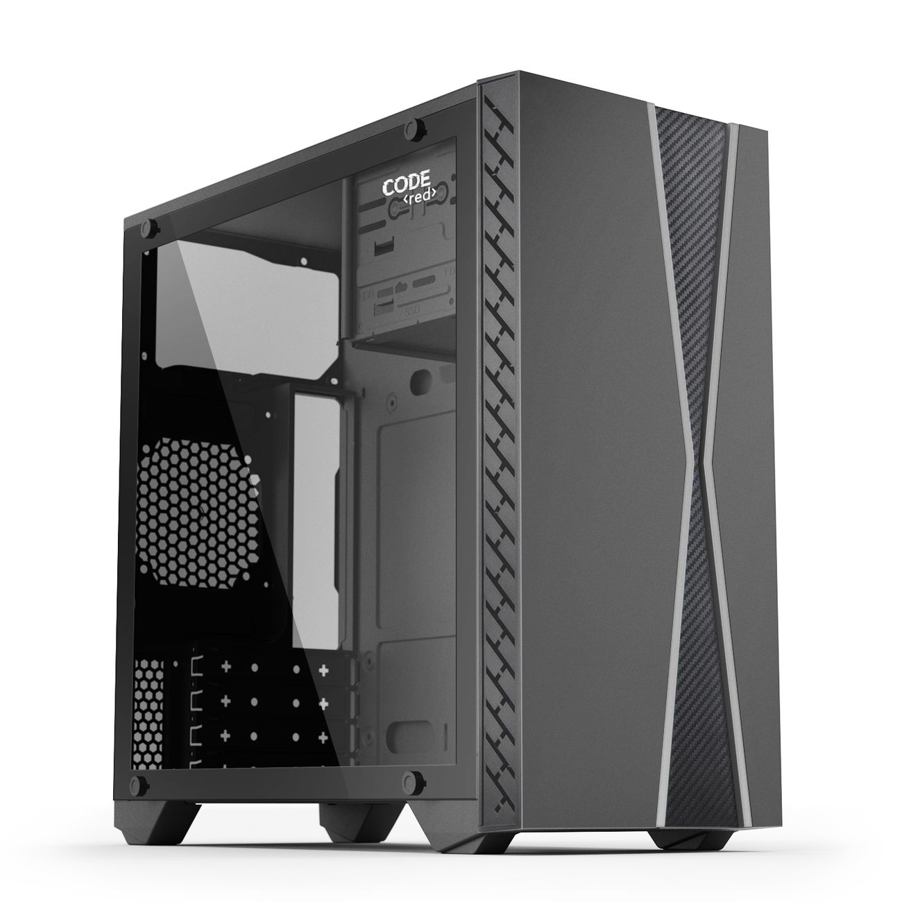 Корпус для компьютера Code GC-SX2, акриловая панель, ARGB, черный