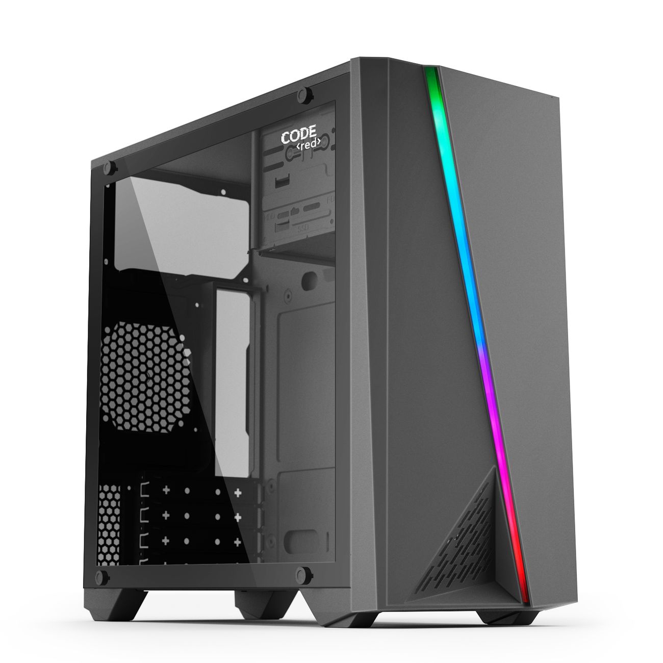 Корпус для компьютера Code GC-SX3, акриловая панель, ARGB, черный