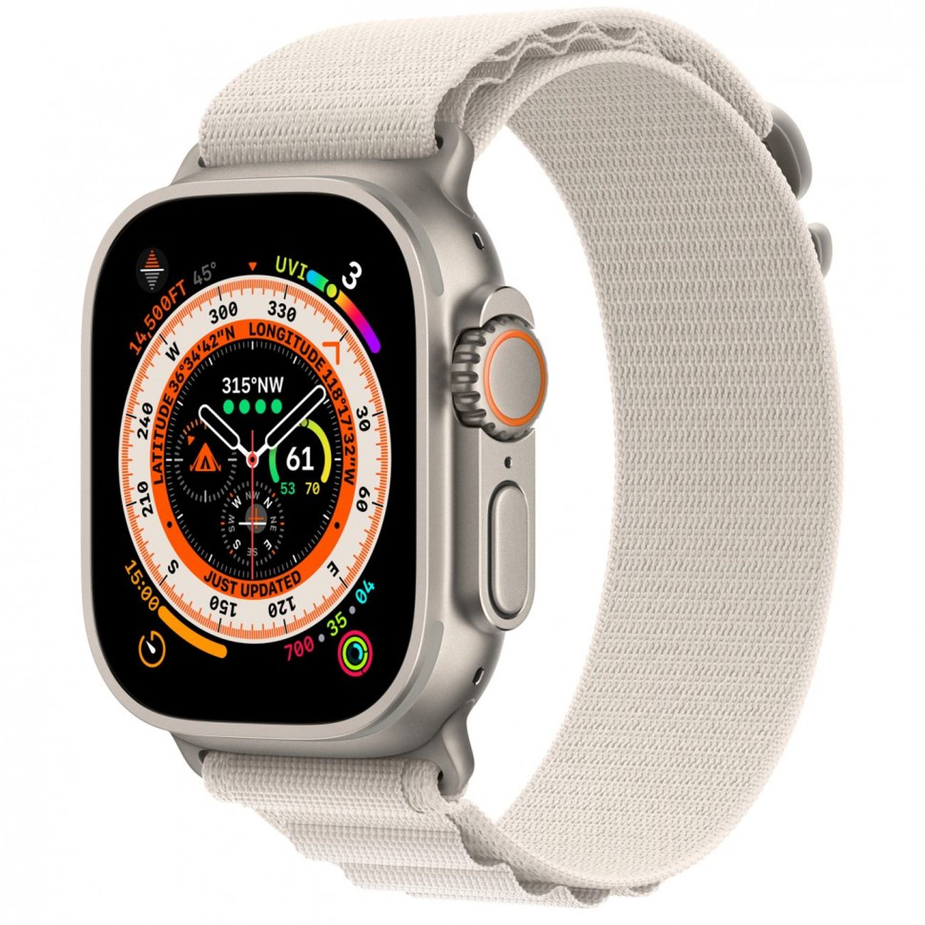 Смарт-часы Apple Watch Ultra 49mm Titanium Case with Starlight Alpine Loop, размер L (MQF13)