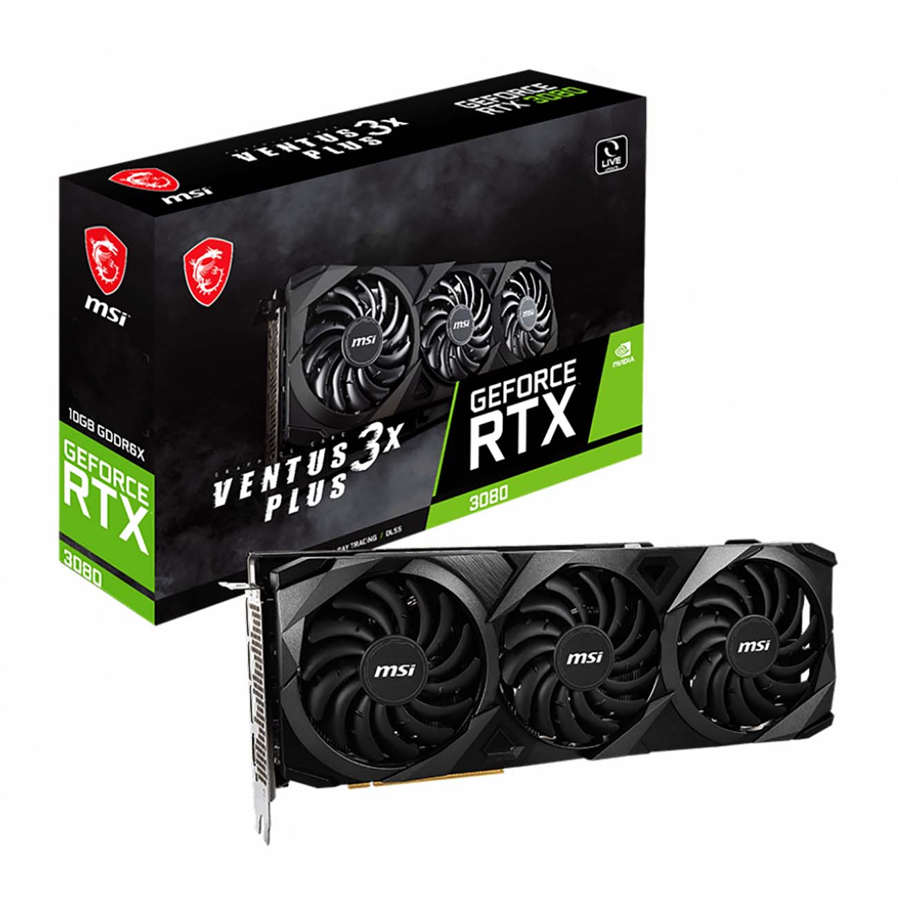 Видеокарта MSI Geforce RTX 3080 Ventus 3X Plus OC 10G LHR