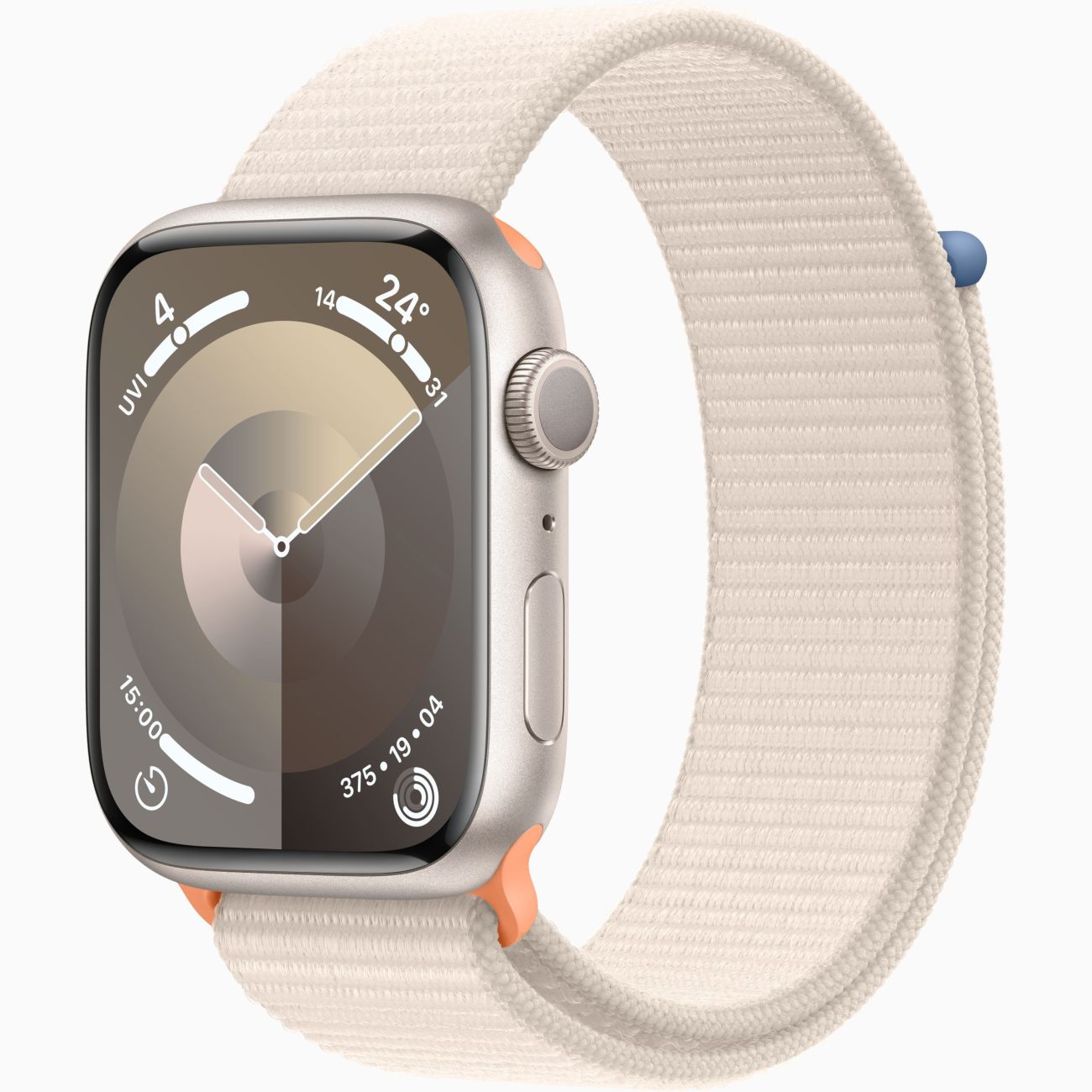 Смарт-часы Apple Watch Series 9 45mm Starlight Aluminum Case with Starlight Sport Loop (MR983) фото