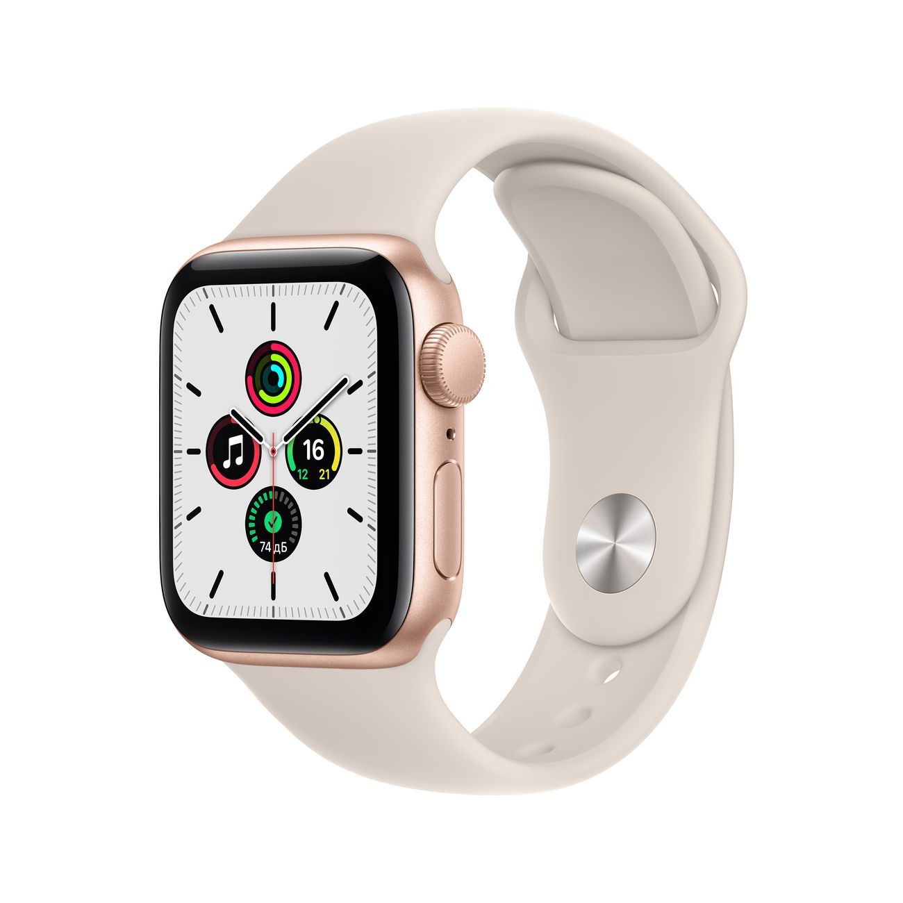 Уцененные смарт-часы Apple Watch SE 2020 40mm Gold Aluminum Case with Starlight Sport Band (MKQ03), отличный