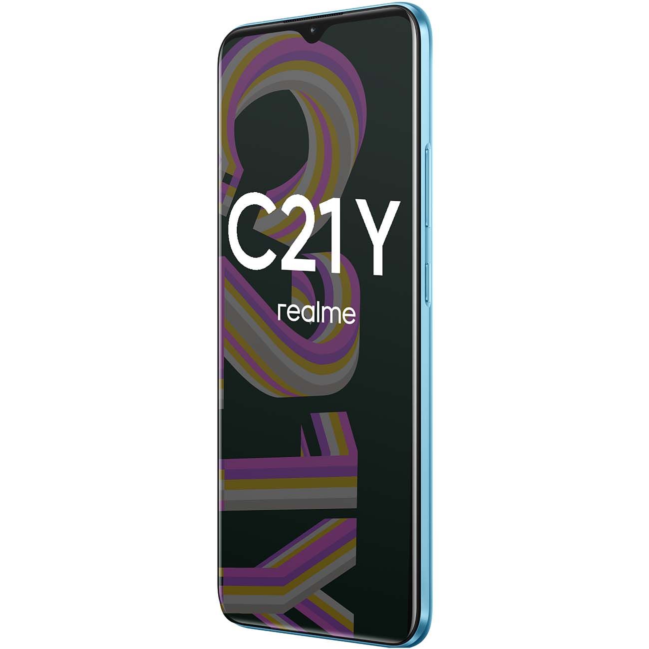Уцененный смартфон realme C21Y 4/64GB Cross Blue (RMX3263), отличный